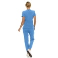 thumbnail image 2 of Saint Scrubs Women’s 9-Pocket Medical Scrub Set – V-Neck Stretch Top & 7-Pocket Jogger Pants, Lightweight, Easy Care Uniforms for Nurses & Healthcare, Ceil, Large, 2 of 4