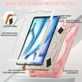thumbnail image 7 of ELEHOLD Case for iPad Air 13 2024 / Pro 12.9 2018/2020/2021/2022, Heavy Duty Case with Strap and Kickstand, 360° Rotating Hand Strap Shockproof Cover with Screen Protector,A, 7 of 7