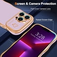 thumbnail image 3 of for iPhone 13 Pro Max Case Cute Curly Wave Frame Shape Phone Cases, Thin Slim Luxury Plating Wavy Edge Soft TPU Bumper Shockproof Rubber Protective Cover for Women Girls, Love Heart-Purple, 3 of 15