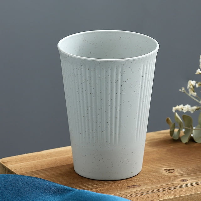Zhuge Vasos de paja de trigo irrompibles, juego de 4 vasos de plástico reutilizables, vasos para beber agua para cocina, camping, fiestas, color gris