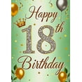 thumbnail image 3 of Sparkling 18th Birthday Backdrop Banner with Crown Balloons Stars and Presents Party Supplies Photography Props Birthday Decoration Birthday Party Decorations Background, 3 of 7