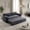 Gray, variant on 66" Grey Velvet Queen Pull-Out Sleeper Sofa Bed with Side Storage