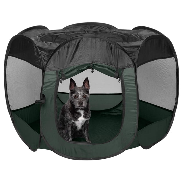 Corral portátil para perros y tienda para gatos Furhaven Hunter Verde pequeño