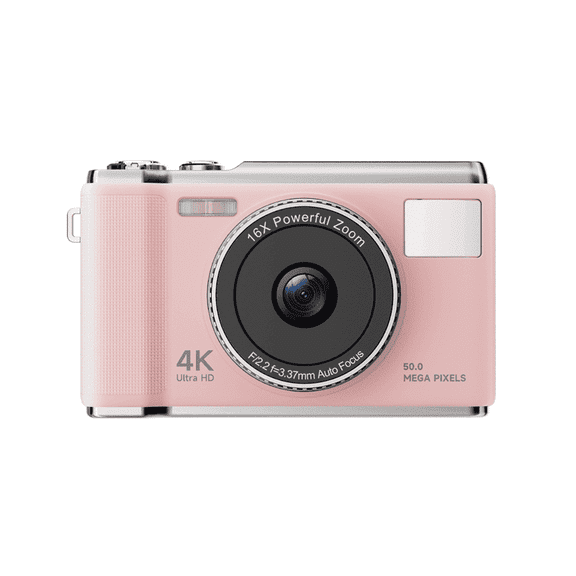 Digital Camera for Photography with 16x Zoom Anti Shake,4K HD Auto Focus Compact Vlogging Camera for Boys Girls Kids,FHD 1080P Screen,Small Camera with 2.8 Inch Screen 32GB SD Card Pink