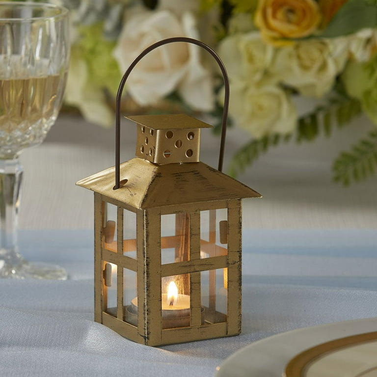 12 Pieces Mini Lanterns with Flickering Led Candle, Batteries Included,  Decorative Hanging Candle Lantern for Indoor Use, Wedding, Party, Table