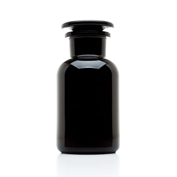 Infinity Jars 250 ml (8.5 fl oz) Black Ultraviolet All Glass Refillable Empty Apothecary Jar