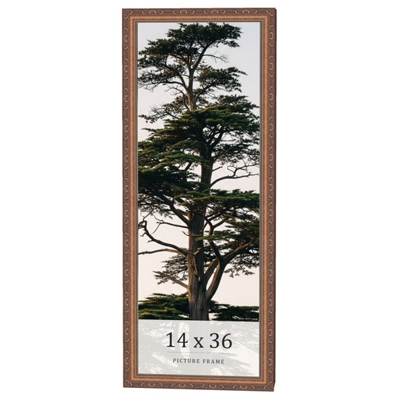 14x36 Frame Gold Solid Wood Picture Frame Width 1.25 Inches | Interior Frame Depth 0.375 Inches |