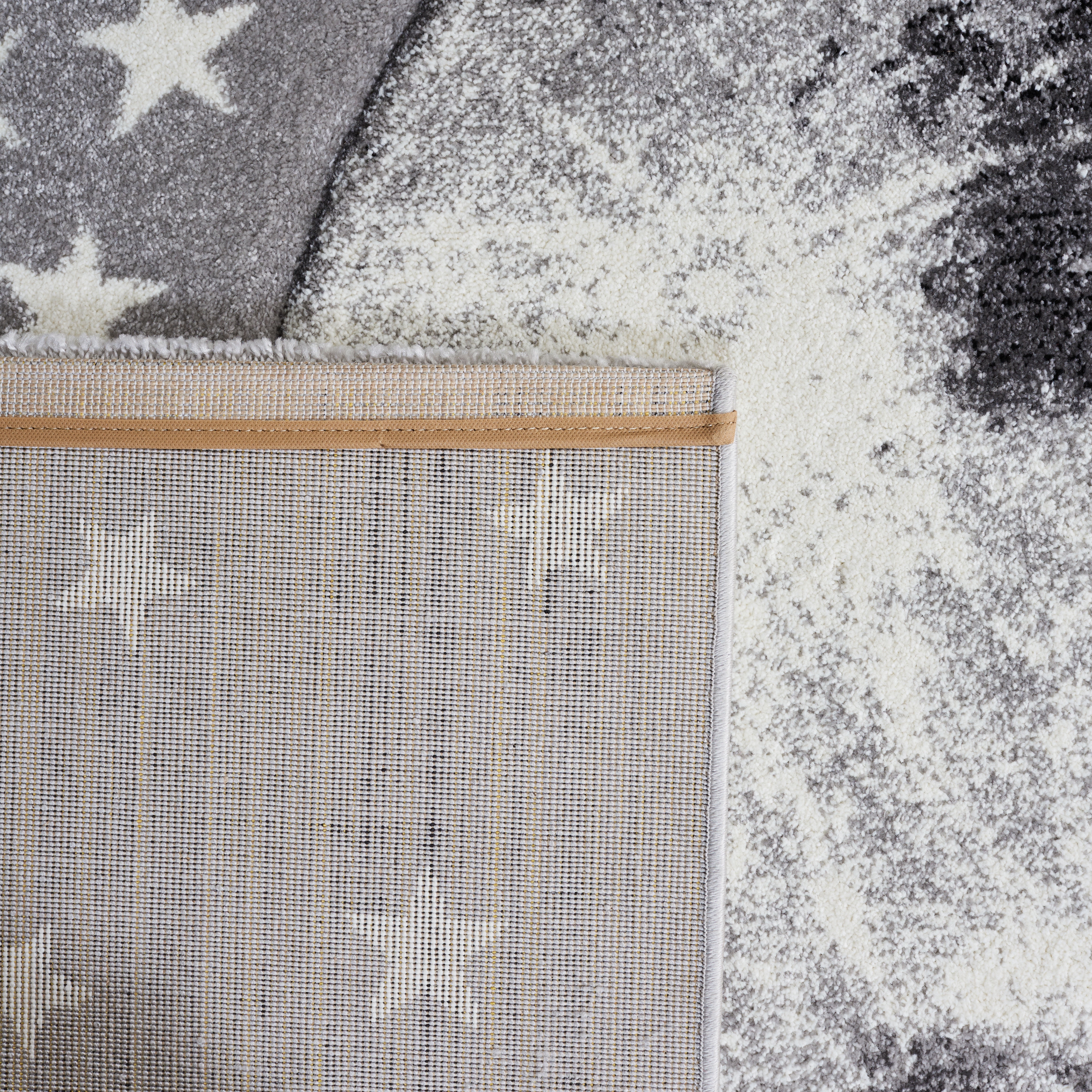 SAFAVIEH Carousel Kids Moon in the Stars Area Rug, Light Gray/White, 8' x 10'