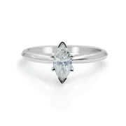 Rachel Koen Marquise Cut Diamond Engagement Ring 14K Gold 0.47Cttw Size 5.75