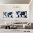 thumbnail image 4 of Elephant Stock Deep Blue World Map Wall Art - Horizontal Multi Panel Canvas - Living Room Wall Decor - Map Multi Panel - Gray And Blue Decor - 74" x 48", 4 of 8
