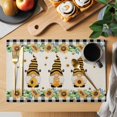 thumbnail image 2 of Spring Honey Gnomes Placemats Set of 8, Farmhouse Sunflower Black Checkered Placemats for Dining Table, Place Mats for Kitchen Tabletop, Waterproof Wipeable Dining Table Mats Set, 2 of 9