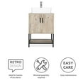 thumbnail image 3 of Eclife 24" Farmhouse Bathroom Vanity with Rustic Oak Wood Top,White Ceramic Sink, Water Save Faucet,Solid Brass Pop Up Drain, 3 of 8