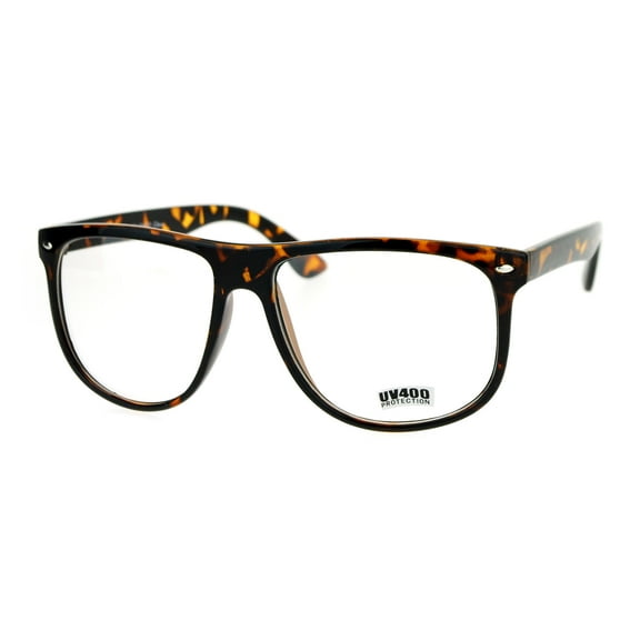 SA106 Clear Lens Thin Plastic Oversized Horn Rim Eyeglasses Tortoise