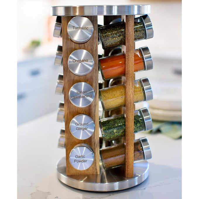 brushed stainless steel spice rack