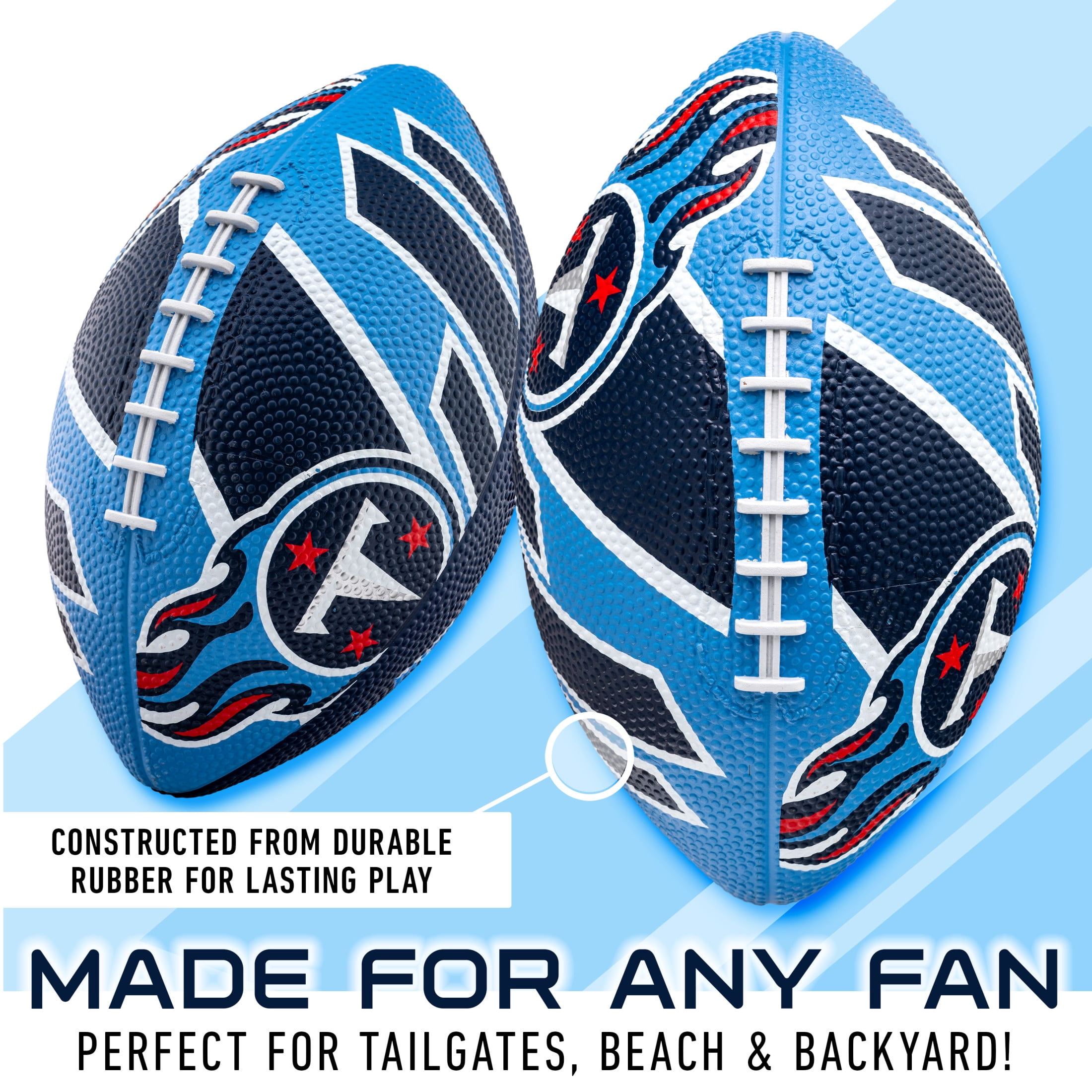 Franklin Sports NFL Tennesse Titans Football - Youth Football -  Mini 8.5" Rubber Football - Perfect for Kids - Team Logos and Colors!