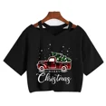 thumbnail image 4 of Camiseta de árbol de leopardo de Reno para mujer, ropa de Navidad, Tops cortos de Feliz Navidad, camiseta gótica Harajuku, camiseta de Mange de Año Nuevo, 4 of 5