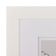 Gallery Solutions 8x8 Wall Mount Tabletop Picture Frame Double Mat for 5x5 - White