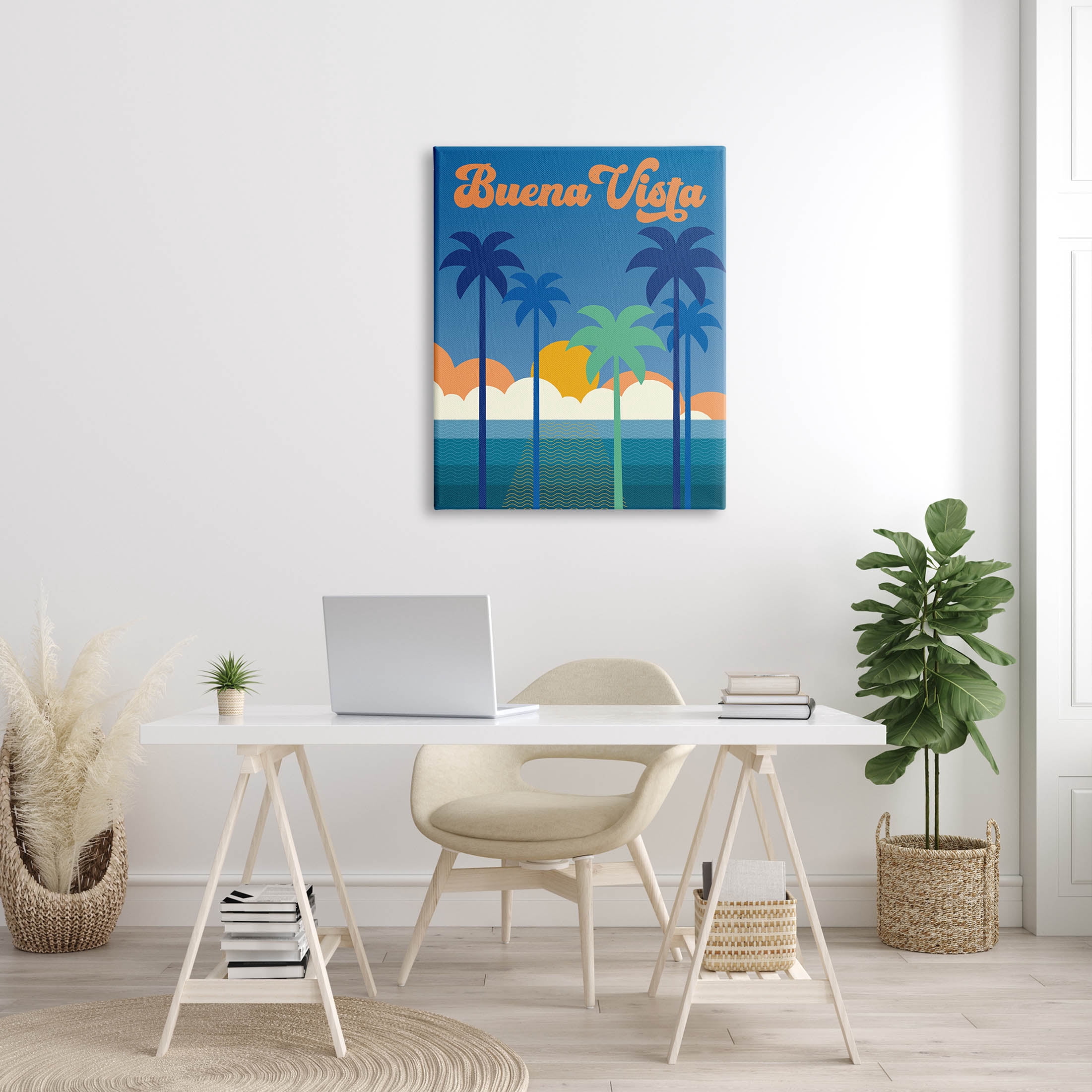 Stupell Industries Buena Vista Tropical Palms Scene Graphic Art Gallery Wrapped Canvas Print Wall Art, Design by Wild Apple Portfolio