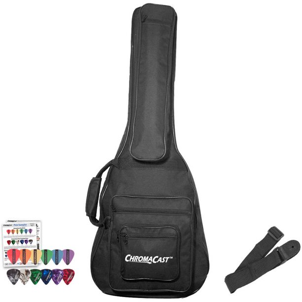 ChromaCast Acoustic 3/4 Size Guitar Padded Gig Bag with Pick Sampler
