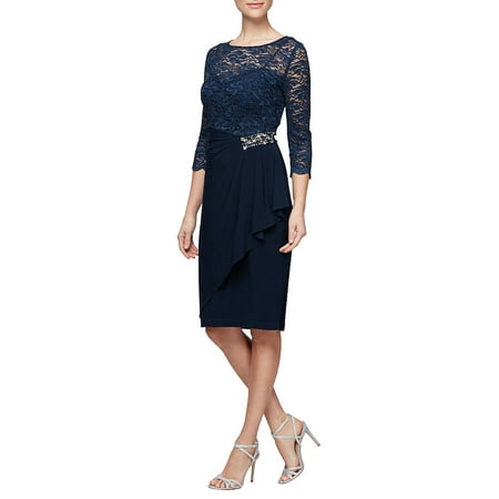Alex Evenings Sleeveless - Petite Lace Embellished Sheath Dress
