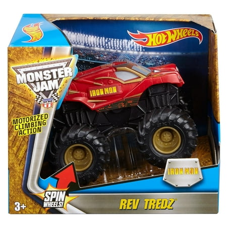 Hot Wheels Monster Jam Rev Tredz Iron Man Vehicle (Best Hot Toys Iron Man)