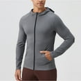 thumbnail image 2 of Kaemgyyd Mens Athletic Jacket for Running Workout Hiking Breathable Full Zip Stretch Hoodies Lightweight Outwear with Pockets, 2 of 6