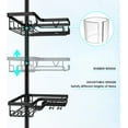 thumbnail image 6 of Corner Shower Caddy Tension Pole - 4 Tier Stainless Steel Rustproof Shower Corner Caddy for Bathtub Bathroom Shower Organizer Shelves Adjustable Pole 25-114.2 Inch Black, 6 of 13