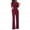 Wine, variant on Summer Clearance Zpanxa Jumpsuits for Women Dressy Solid Off Shoulder Short Sleeve with Belt Slim Jumpsuit Overalls Yellow XL