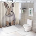 thumbnail image 7 of BCIIG Rabbit Bathroom Decor Set with Hooks, Colorful Luxurious Graphic Print Polyester Fabric Shower Curtain Set, Waterproof Bathroom Decor Set for Shower with Hooks 36x72, 7 of 7