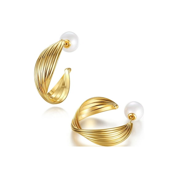 Twisted Wave Hoop Earrings
