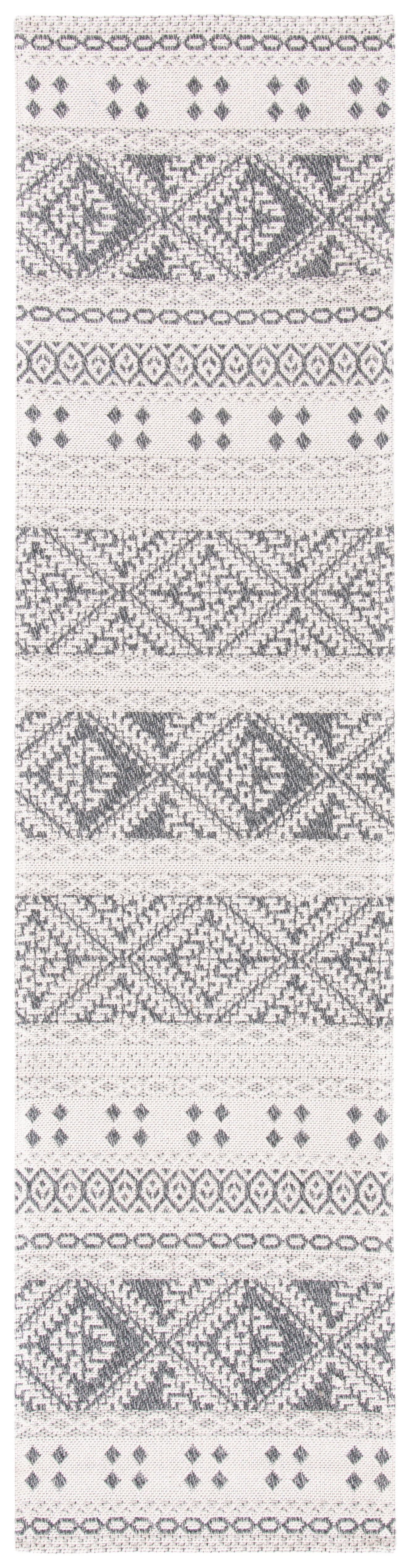SAFAVIEH Augustine Willoughby Southwestern Runner Rug, Anthracite/Cream, 2' x 8'