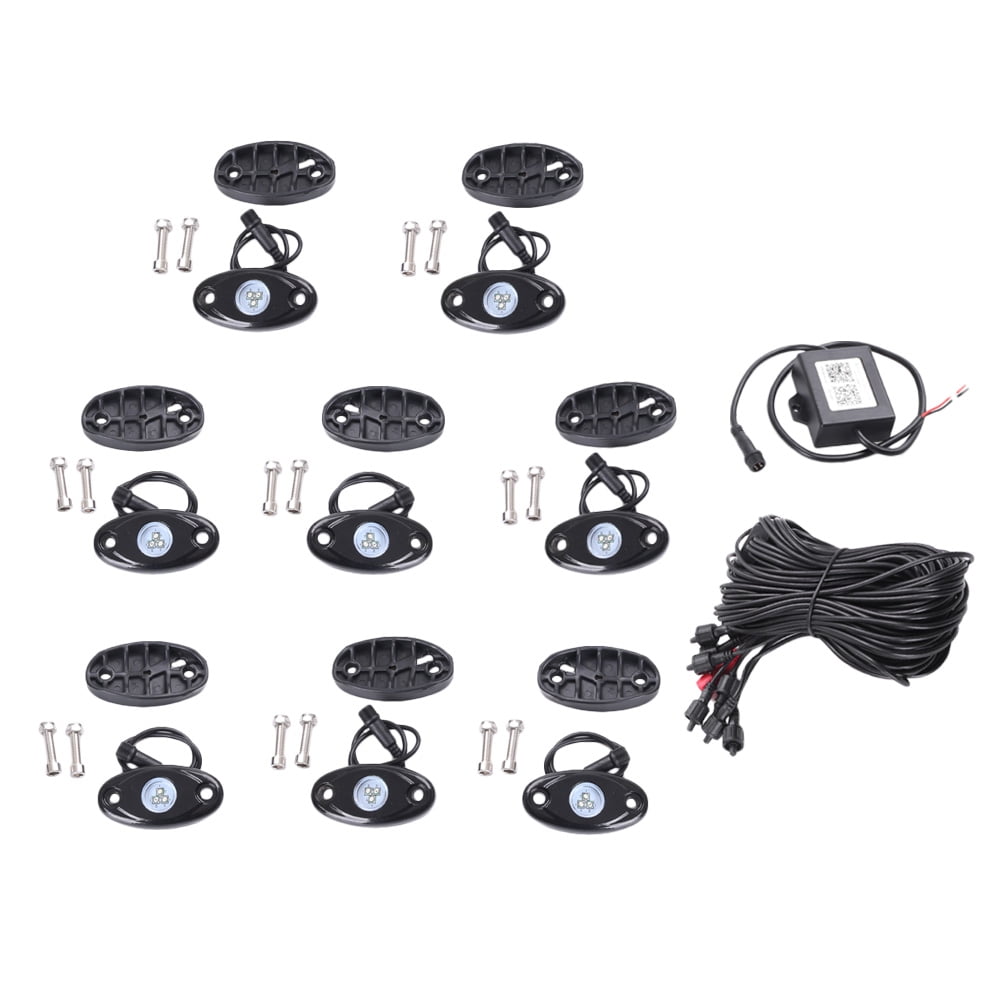 GZYF 8 Pods RGB LED Rock Light Kits Multi Color Lights for Car Truck ATV UTV Offroad Boat Bluetooth Remote Wireless Control