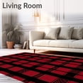 thumbnail image 2 of ODIKA 3'x5' Machine Washable Non-Slip Area Rug, Style Plaid with Mountain Cabin Inspired High Traffic Rug with Pad, Red, 615201, 2 of 8