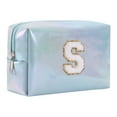 thumbnail image 1 of asddcavvf Large Capacity Embroidered Alphabet Makeup Bag Toiletry Bag Travel Storage Bag Clutch Hand, 1 of 9