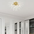 thumbnail image 6 of Livex Lighting Utopia 4-Light Mid-Century Metal Ceiling Mount in Satin Brass, 6 of 11