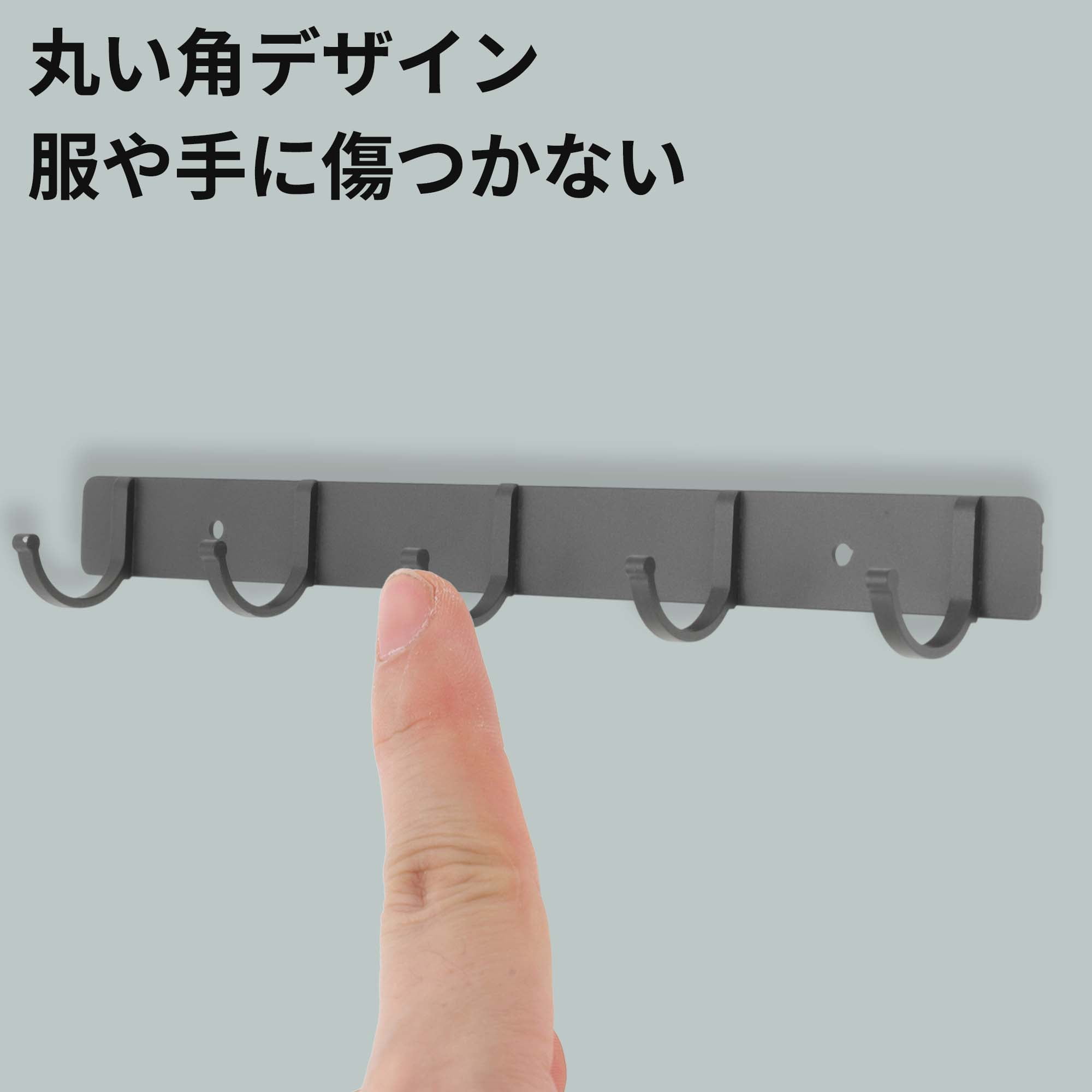 Unique Bargains Coat Rack Wall Mount Coat Hooks Hat Rack Gray 12.2"x1.18"x0.12" 2 Pcs