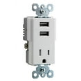 thumbnail image 2 of LeGrand Combo Wall USB Charger Tamper Resistant Receptacle Outlet 2 Built-in USB Ports White, 2 of 2