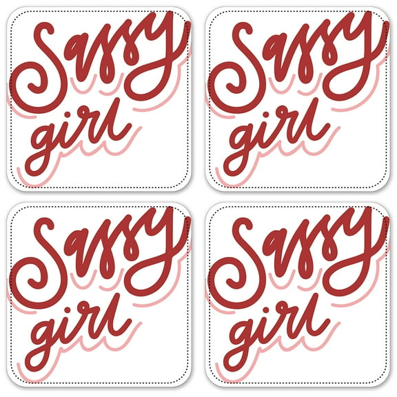 Vinyl Drink Coasters - Set of 4 - Sassy Girl