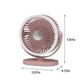 thumbnail image 3 of Qholemyo USB Rechargeable Mini Table Fan With Night Light Portable Small Cooling Fan For Bedroom Dorm, 3 of 6
