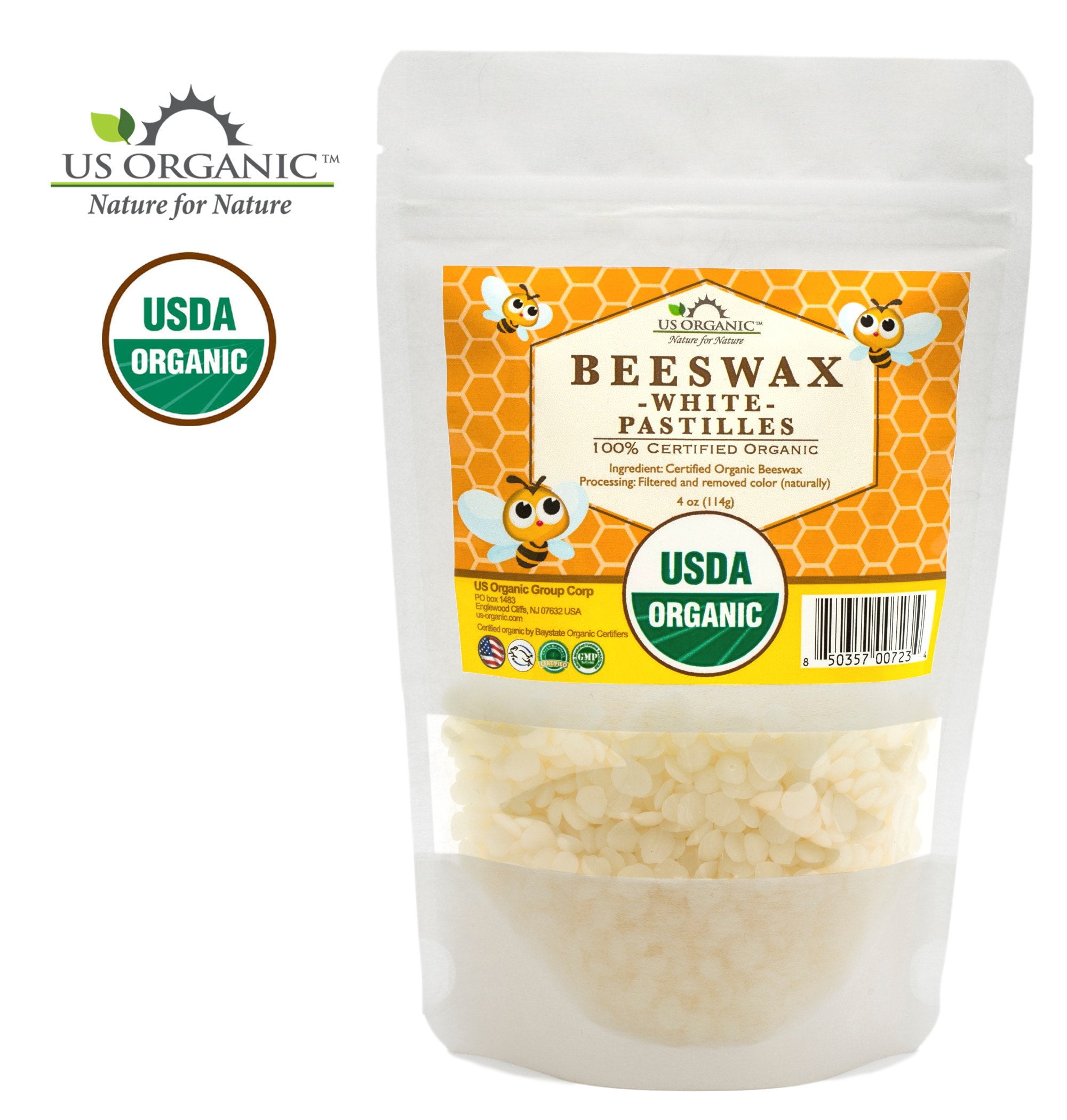 100 Pure Certified USDA Organic Beeswax White Pastille 4oz Walmart
