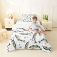 thumbnail image 2 of Feelyou Ink Cartoon Pike Fish Twin Comforter Sets for Men Boys, Kawaii Ocean Animal Bedding Set, Reversible, 2pcs, 2 of 6