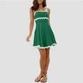 thumbnail image 4 of Casual Summer Dresses for Women Fashionable Solid Color Curved Suspender Waist Cinching Dress Floral Vocation Beach Sundress, 4 of 5