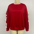 thumbnail image 6 of Valentine Tops for Women Long Sleeves Valentine Sweatshirt Trendy Bow Detail Shirts Plus Size Ladies Gift Tops Red XL, 6 of 8