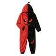 thumbnail image 2 of Ruyelune Red Halloween Pumpkin Onesie Pajamas for Family Plush Hooded Costume Wearable Pumpkin Plush Hooded Blanket Onesie Pajamas Cozy Loungewear Halloween Cosplay Costume for Adults 3XL, 2 of 4