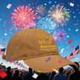 thumbnail image 5 of 3PCS 250th Anniversary USA Baseball Cap,Adjustable Retro Embroidered Hat for Men Women Gifts (Brown), 5 of 6