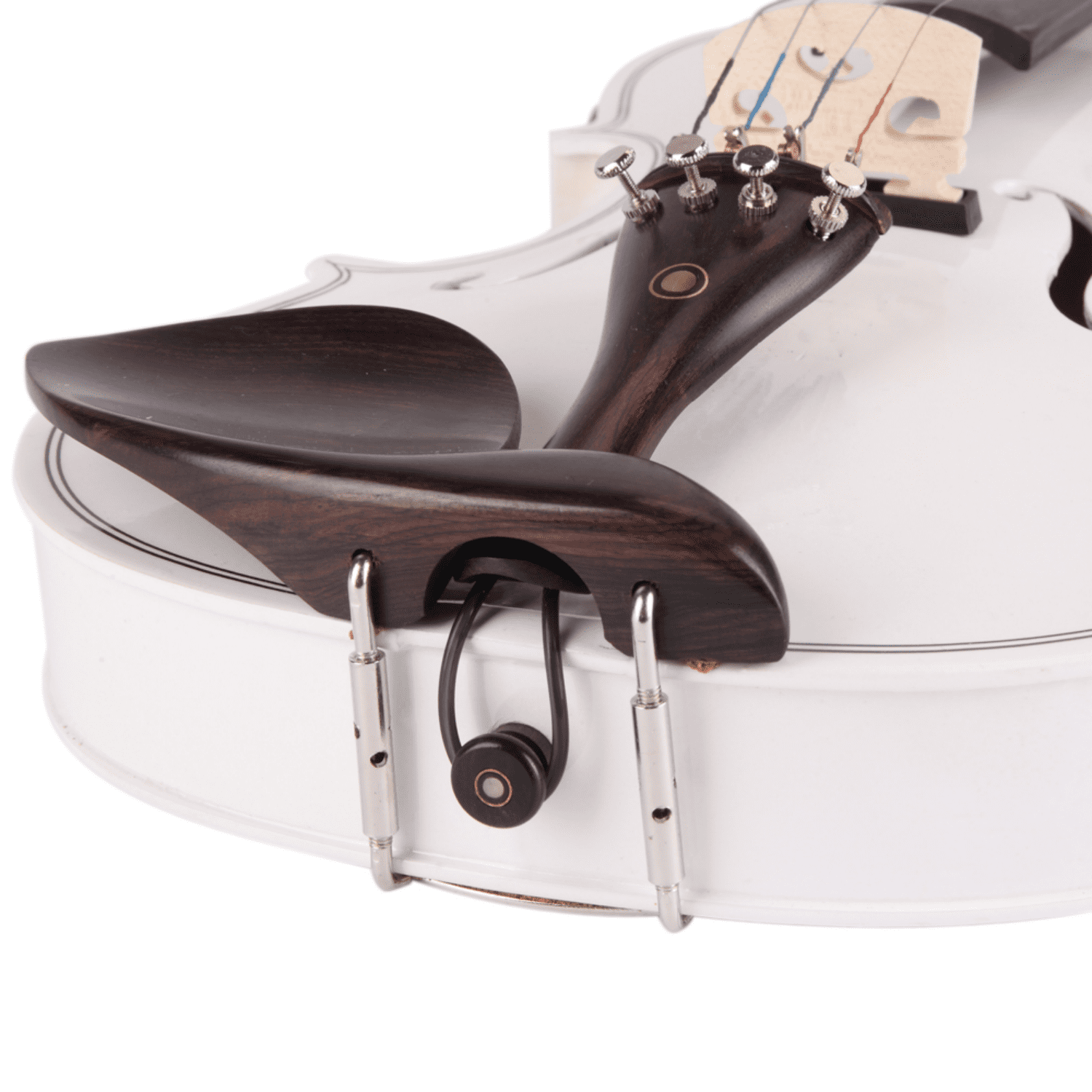 Hassch 4/4 Violin with Case, Bow and Cloth for Beginners, Starter Fiddle Kit with Strings, Shoulder Rest, Electronic Tuner and Connecting Wire, String Instrument, White