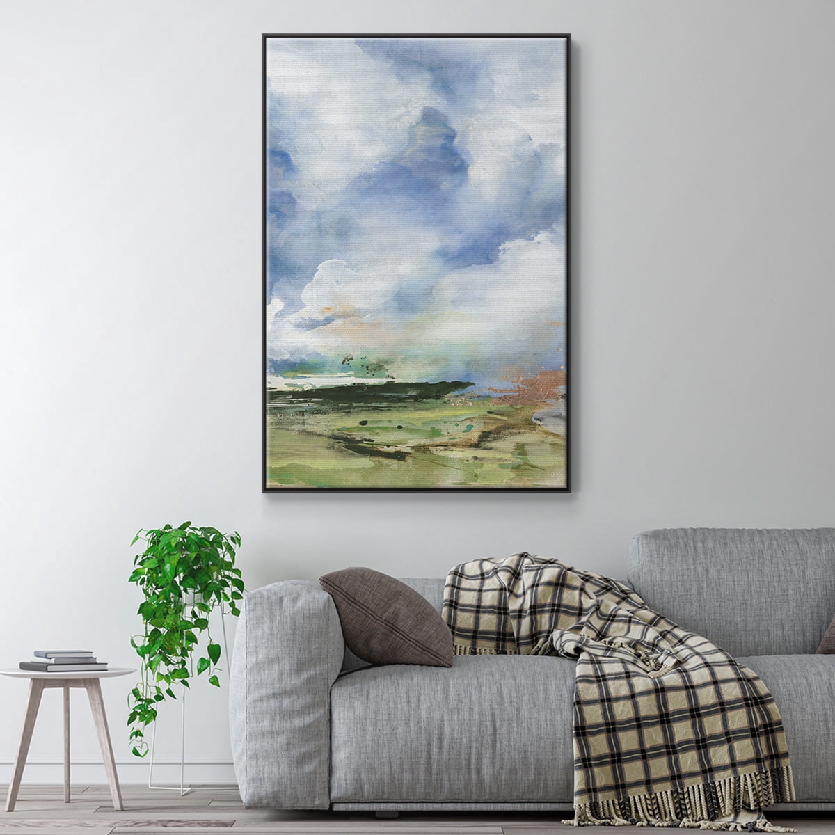 Spring Air II Framed Premium Gallery Wrapped Canvas - Ready to Hang - 27 x 41 - Black Floating Frame