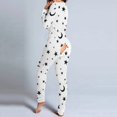 thumbnail image 1 of Pijama con solapa de botones para mujer, ropa de dormir estampada de Navidad, ropa de salón de manga larga, mono de otoño, ropa de casa de deseo de una pieza, 1 of 4