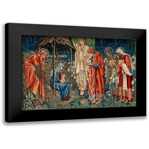 Burne-Jones, Edward 14x11 Black Modern Framed Museum Art Print Titled - A Tapestry of The Adoration of the Magi