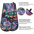 thumbnail image 2 of Yayeee Double Oven Mitt Kitchen Heat Resistant Baking 35" x7" Quilted Glove, Puprle Ethereal Floral Harmony, 2 of 6